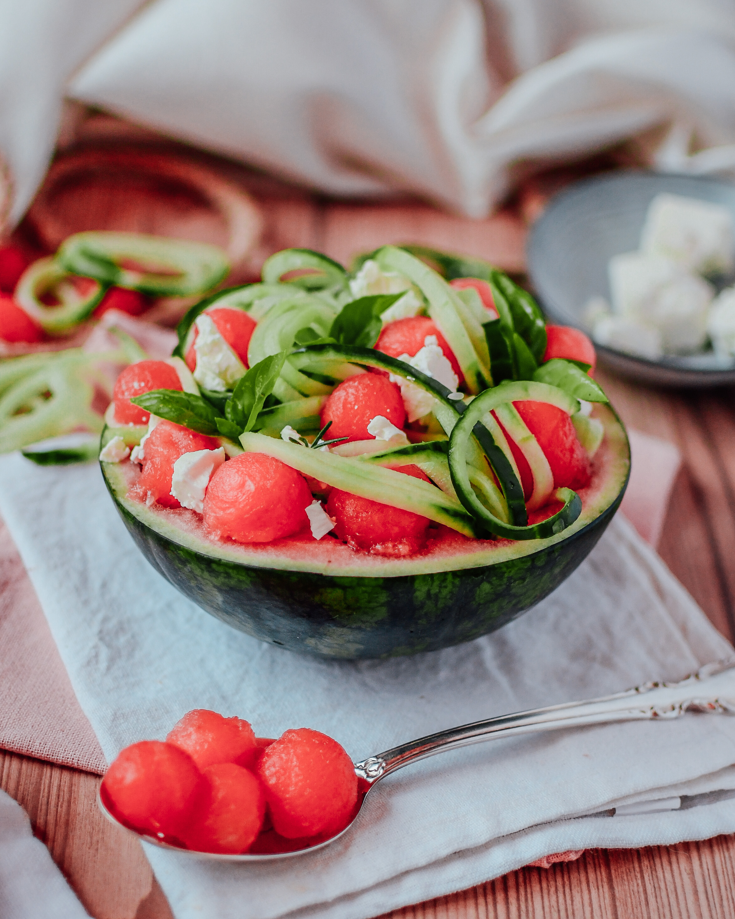 Feta Watermelon Cucumber Salad