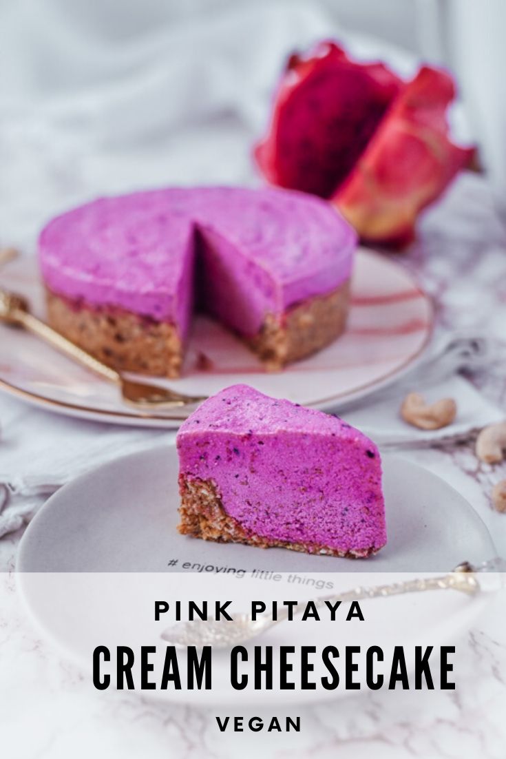 Cashew cheesecake with pink pitaya