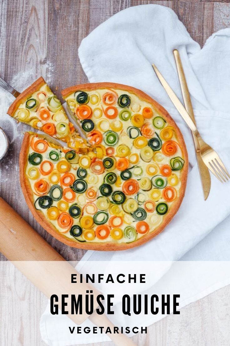 Gemüse Quiche vegetarisch und einfach - carinaberry.com