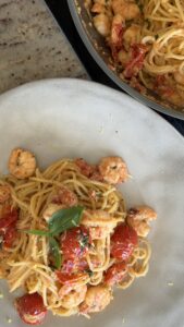 Sommerliche Garnelen Pasta