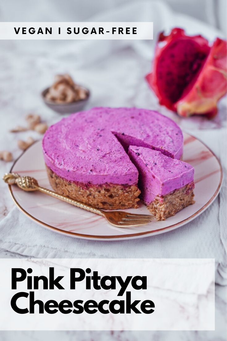 Cashew cheesecake with pink pitaya