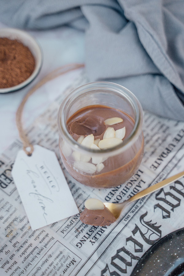 Vegan chocolate mousse with silken tofu