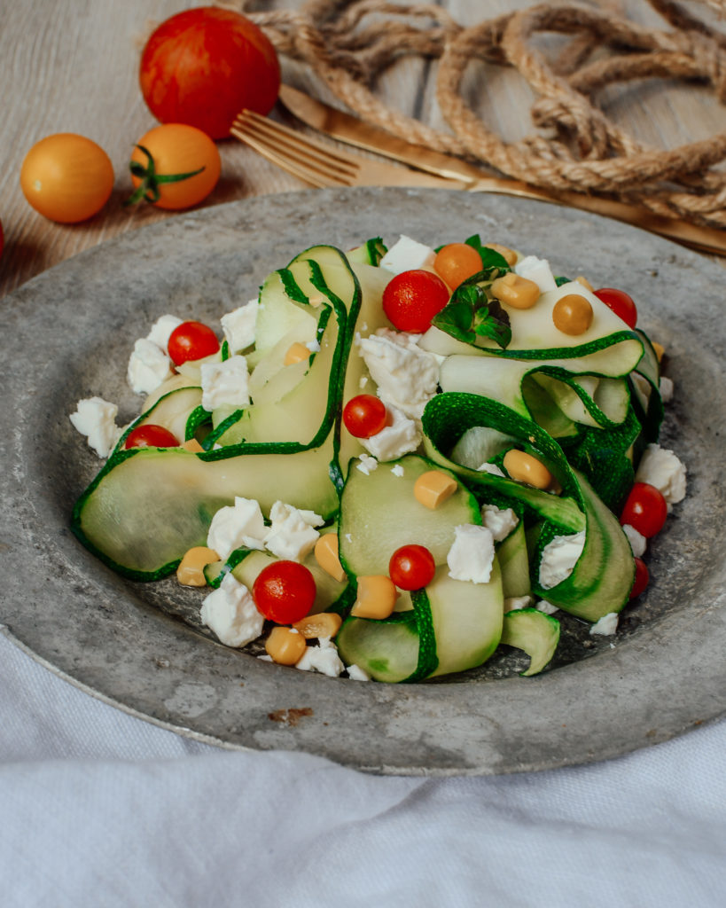 Zucchini Linguine with Feta