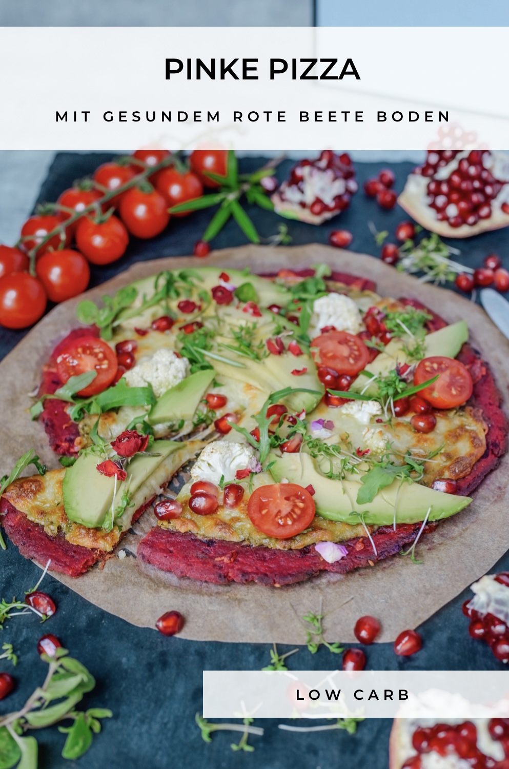 Pinke Pizza – low carb und glutenfreier Pizzaboden - carinaberry.com