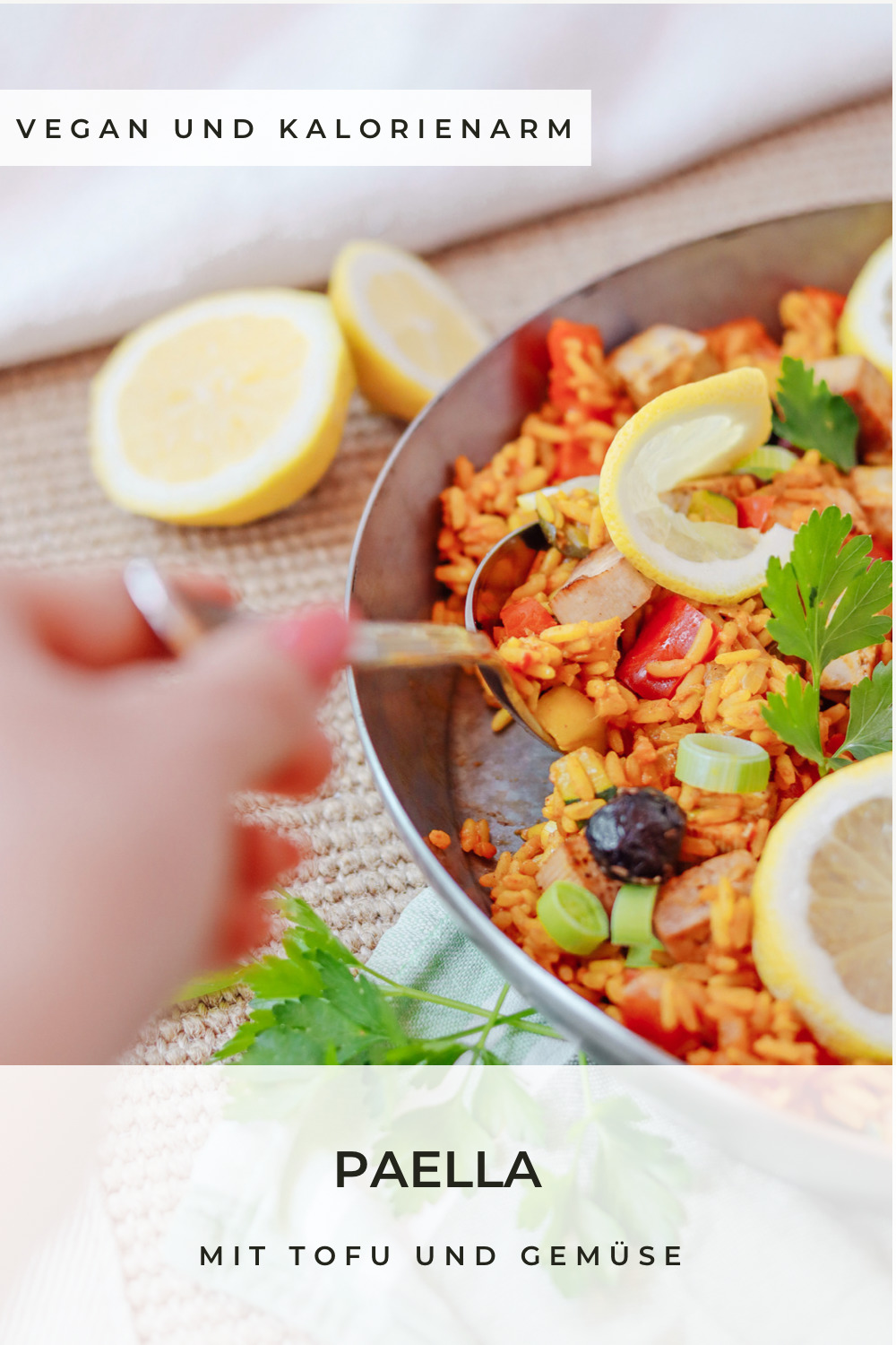 Paella vegan und einfach mit Tofu - carinaberry.com